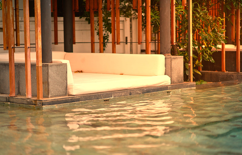 沙发,泳池边,概念,周末活动,日光,快乐,华贵,舒服,泰国,椅子