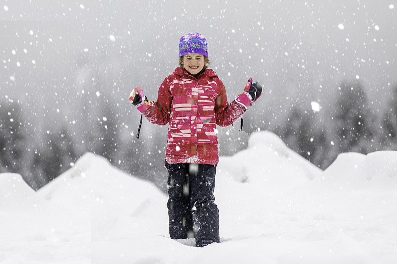 雪,儿童,进行中,乐趣,可爱的,寒冷,休闲游戏,运动,羊毛帽,肖像