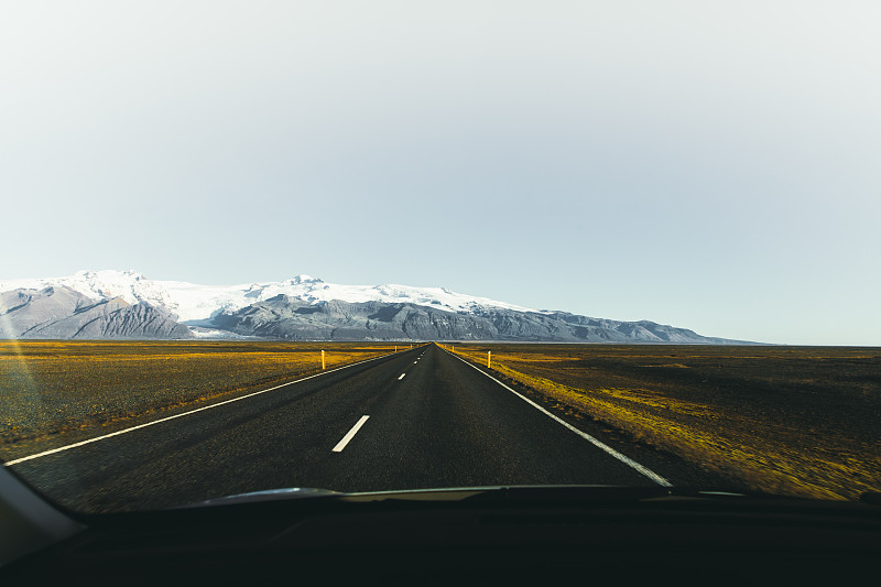 风景,山,自驾游,冰岛国,自然美,农业,旅途,沥青,雪山,云