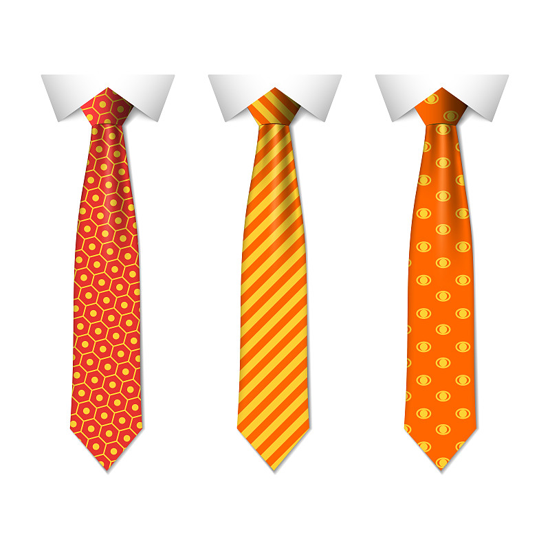 领带,矢量,平原,橙色,绘画插图,条纹,专业人员,背景分离,纺织品,简单