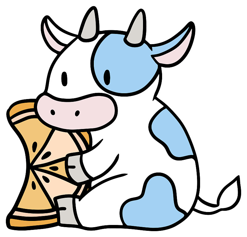 母牛,矢量,橙子,绘画插图,平衡折角灯,拿着,肉制品,农业,牛奶巧克力,背景分离