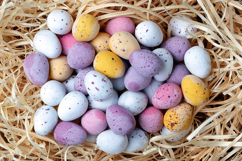 复活节,稻草,复活节彩蛋,离合器,背景,华丽的,背景分离,糖果,甜点心,柔和色
