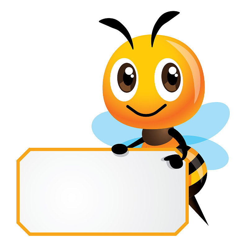 可爱的,空的,蜜蜂,幸福,黄色,矢量,布告,拿着,白色,条纹