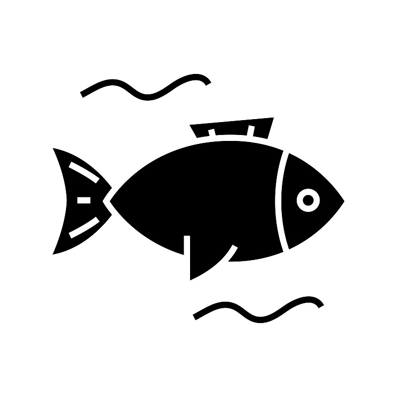 符号,概念,矢量,绘画插图,计算机图标,标志,鱼肉,平坦的,黑色,河流