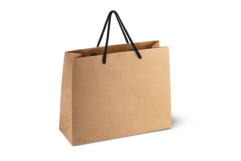 购物袋,纸,循环利用,分离着色,白色背景