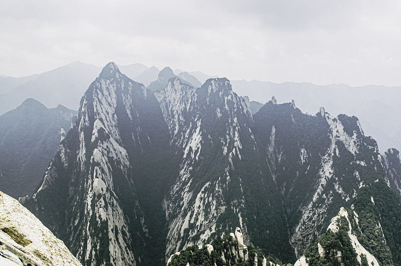 山,厚木板,陕西省,著名景点,中国,小路,岩石,户外,危险,天空