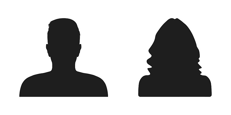 女人,人的脸部,绘画插图,男人,女性,计算机图标,人的头部,矢量,男性,剪影