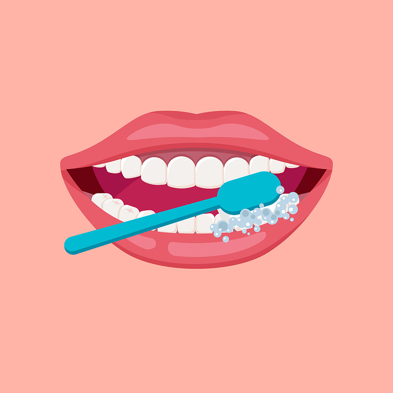 牙刷,蓝色,张着嘴,口腔卫生,健康保健,清新,背景分离,药,牙医,嘴唇