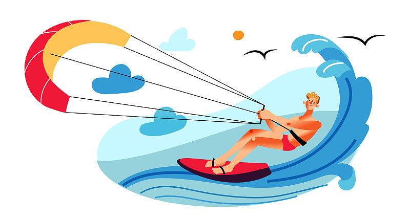 拖引式降落伞运动,冲浪板,男人,在之后,摩托艇,旅途,运动,极限运动,热带气候,迅速