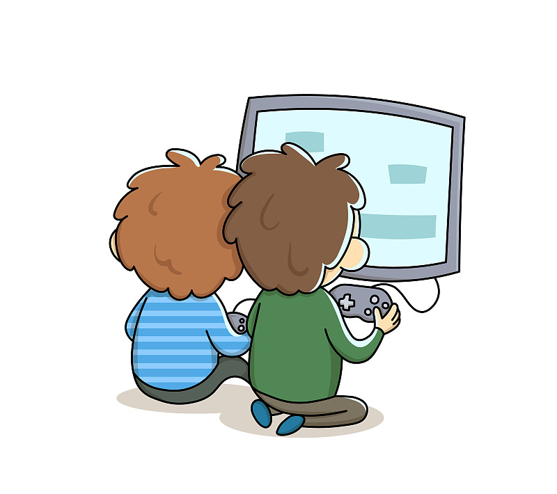 儿童,男孩,互联网,矢量,绘画插图,进行中,羊毛帽,看电视,坐,依靠