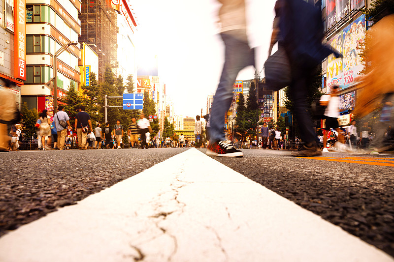 高峰时间,东京,街道,仅日本人,日本人,行人,通勤者,户外