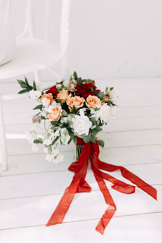 花束,无人,玫瑰,婚礼,背景,红色,时髦的,欧洲赤松,新娘