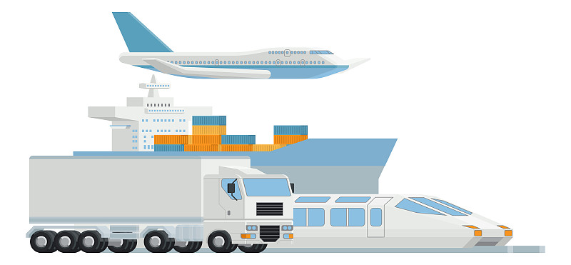 货物集装箱,货运,艺术,物流,货船,卡车,半挂式卡车,货运火车,商业金融和工业,火车