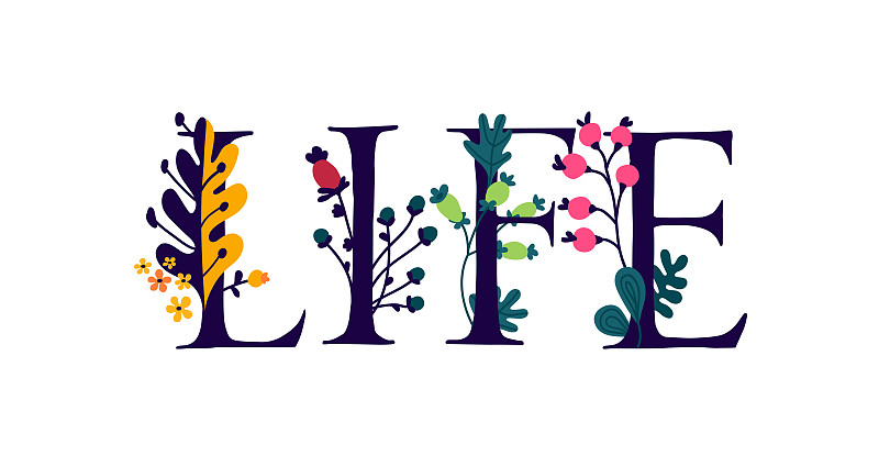 植物学,植物,品牌名称,新生活,矢量,文字,花,花