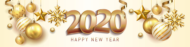 2020,雪花,矢量,新年前夕,黄金,装饰,促销,布置