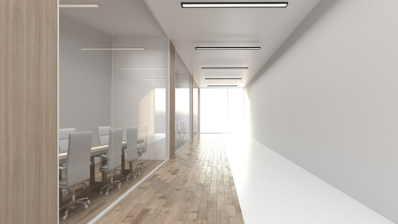 墙,会议室,白色,三维图形,显示器,办公室,概念,空的,现代,装饰