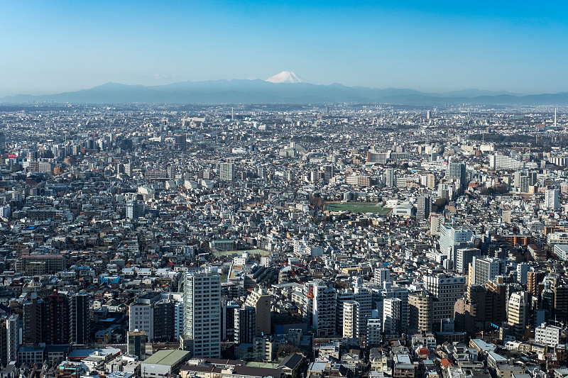 著名景点,富士山,都市风景,日本,城市天际线,山,东京,商务,城市生活,著名自然景观