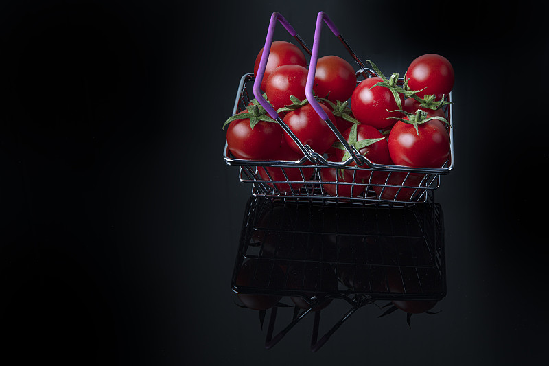 西红柿,红色,黑色背景,顶部,视角,概念,超级市场,农业,蔬菜,商务