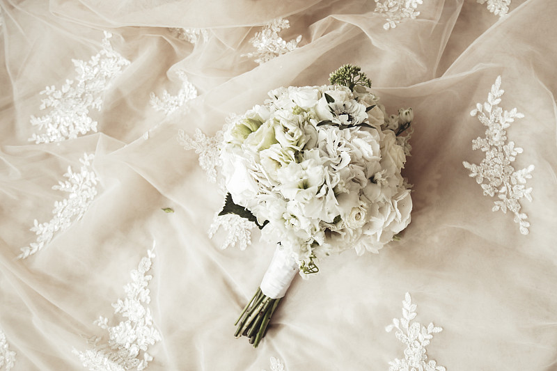 玫瑰,婚礼,花束,欧洲赤松,新娘,白色,华丽的,清新,排列