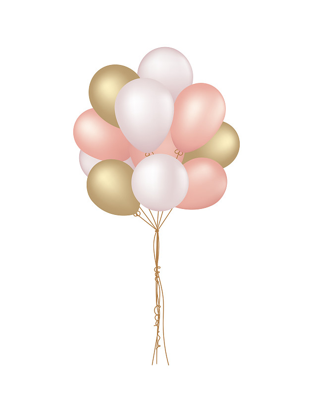 粉色,绘画插图,矢量,气球,分离着色,白色背景,球体,周年纪念,事件,贺卡
