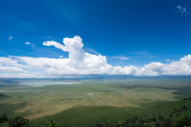 恩格罗恩格罗保护区,非凡的,风景,坦桑尼亚,火山口,宽的,天使,云景,云,草