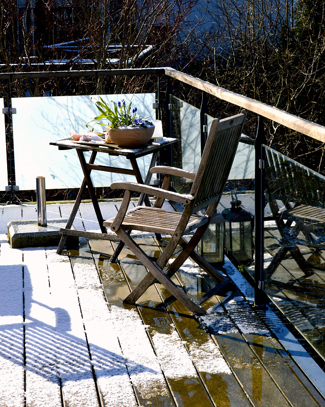 阳台,春天,气候,灯笼,斯堪的纳维亚半岛,厚木板,椅子,林区,阴影,希望