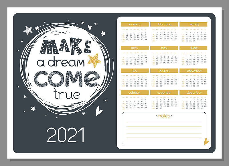 2021,日历,文字,举起手,高潮,可爱的,商务,做梦,做,绘制