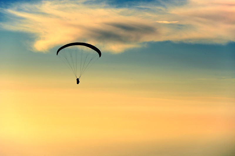 高崖跳伞,寒冷,穆拉省,土耳其,运动,自由,极限运动,日落,行动