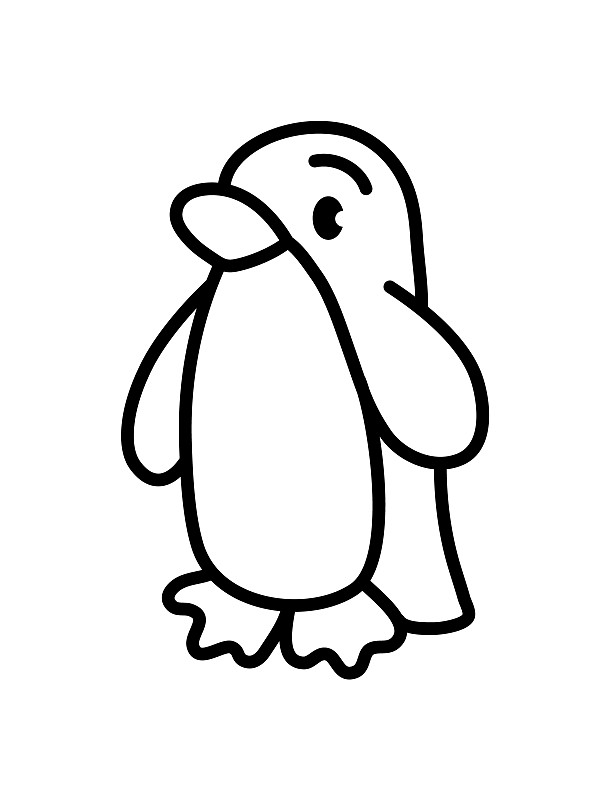 企鹅,鸟类,极简构图,幽默,直的,可爱的,南极,一个物体,婴儿用品,画画