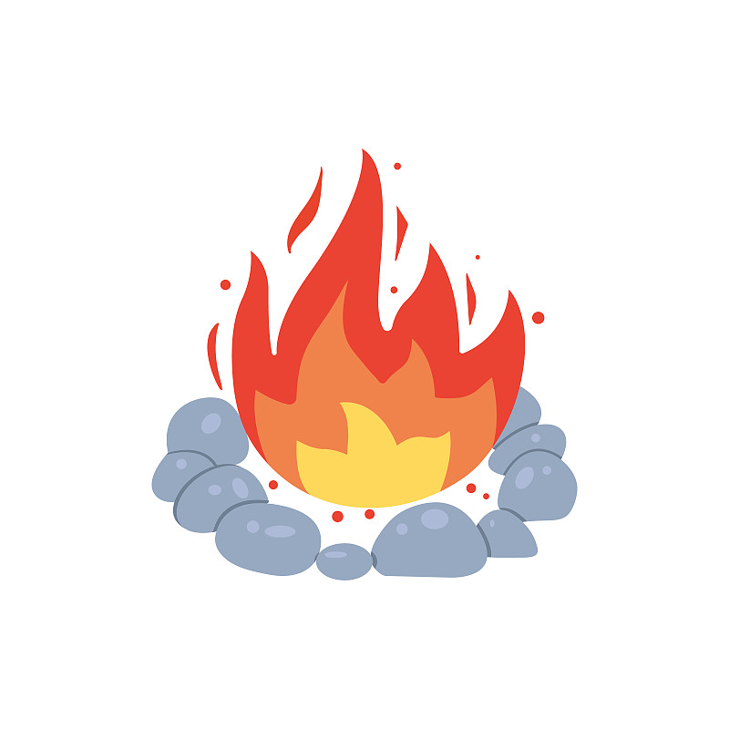 计算机图标,燃烧,矢量,营火,壁炉,柴火,火焰,大篝火,绘画插图,燃烧