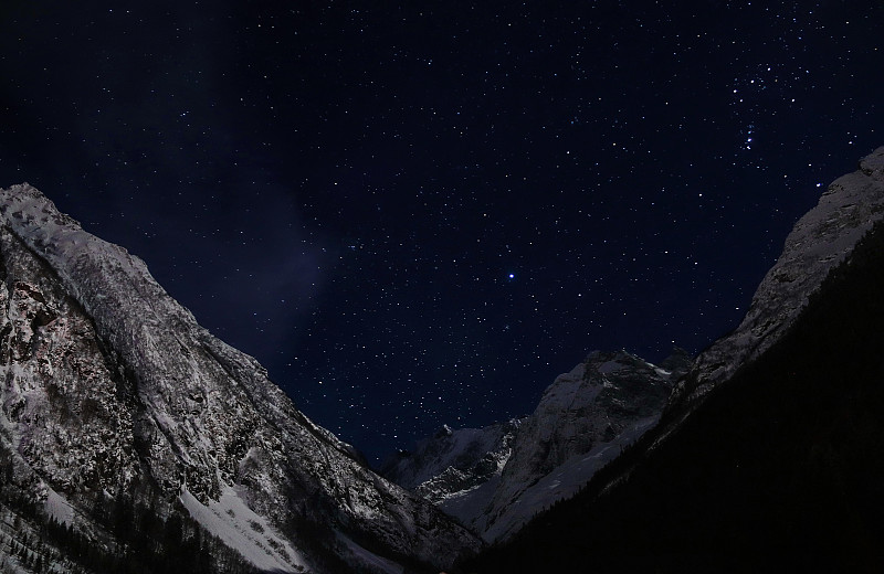 星系,澳大利亚阿尔卑士山脉,室内过夜,寒冷,暗色,长的,霜,雪,仅天空,背景