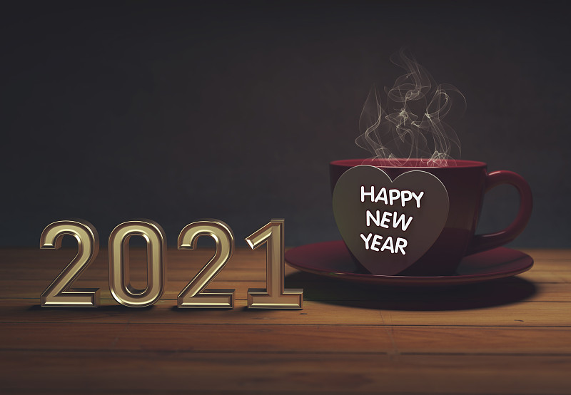 2021,新年前夕,概念,咖啡杯,创造力,式样,饮料,事件,月