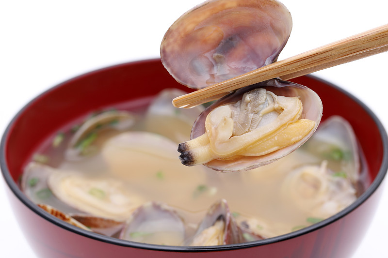 蛤蚌,碗,味噌汤,热,日本食品,配菜,餐具,葱,东亚,烹调