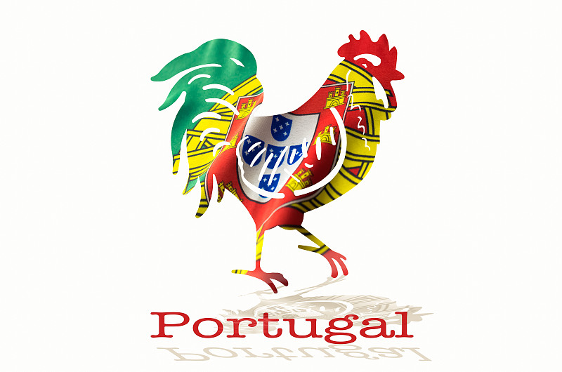 公鸡,白色背景,接力赛,葡萄牙文化,农业,一个物体,背景分离,复古风格,现代,动物