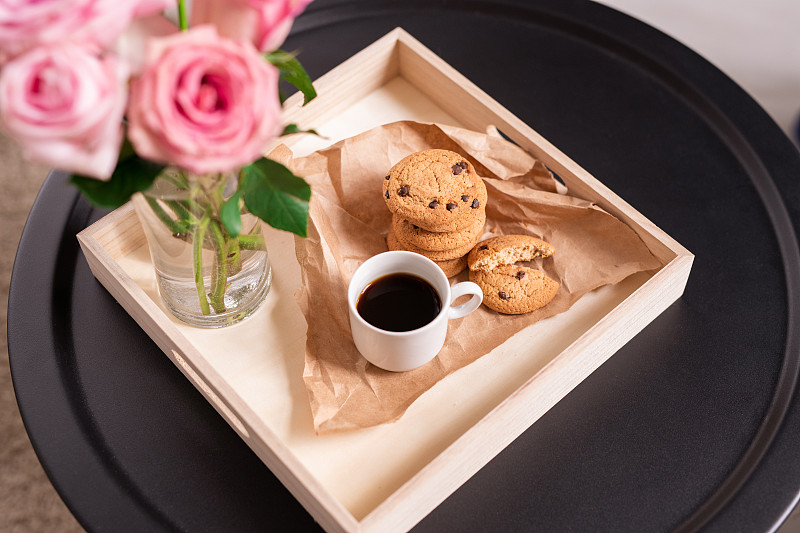 咖啡,饼干,正方形,脆,低的,纸盒,盒子,纸,饮料,玫瑰