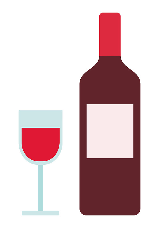 计算机图标,矢量,玻璃杯,瓶子,红葡萄酒,分离着色,平坦的,饮料,酒瓶,含酒精饮料