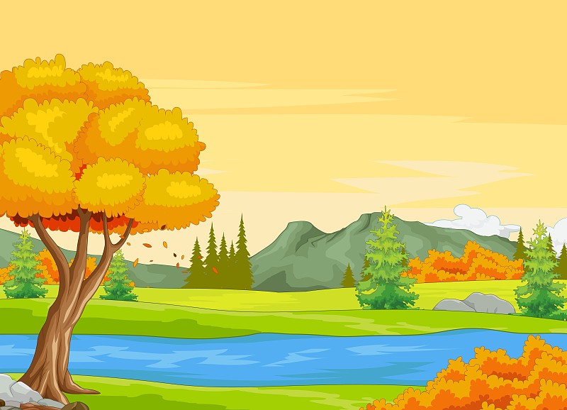 森林,秋天,河流,背景,可爱的,一个物体,热带气候,灰色,环境,云