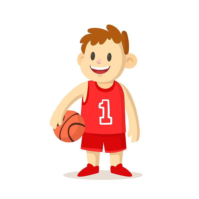 拿着,篮球运动,卡通,矢量,绘画插图,运动,白色背景,青年人,篮球运动员