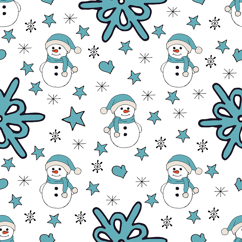 式样,四方连续纹样,圣诞节,冬天,背景,雪人,雪花,壁纸,杉树,网页