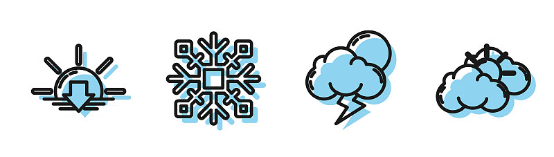 天气,雪花,日光,计算机图标,矢量,暴风雨,云,线条,热,背景分离