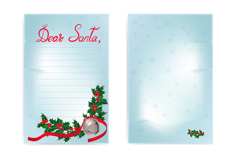 冬青树,清单,圣诞节,图像,新年,绘画插图,矢量,模板,铃,数字2