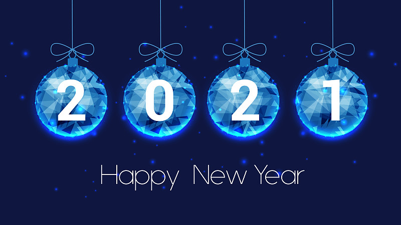 2021,球体,圣诞节,新年,背景,天空,自然美,夜晚,深蓝,低多边形效果