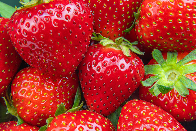 草莓,大量物体,背景,特写,浆果,大特写,横截面,让路标志,熟的,甜点心