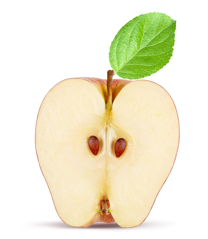 叶子,苹果,红色,分离着色,白色,首领,绿色,有机食品,背景分离,垂直画幅