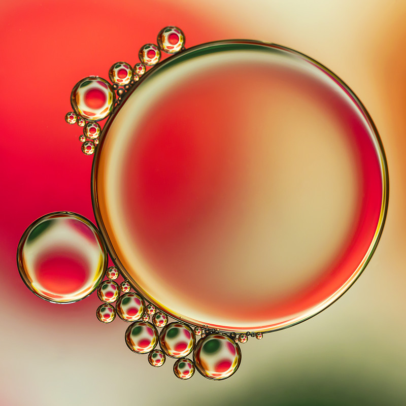 泡泡,湿,清新,圆形,水下,乐趣,自然,红色,干净,透明
