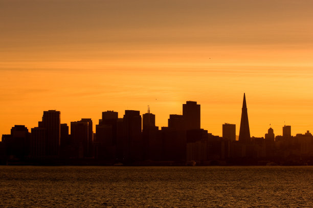 旧金山天际线建筑剪影