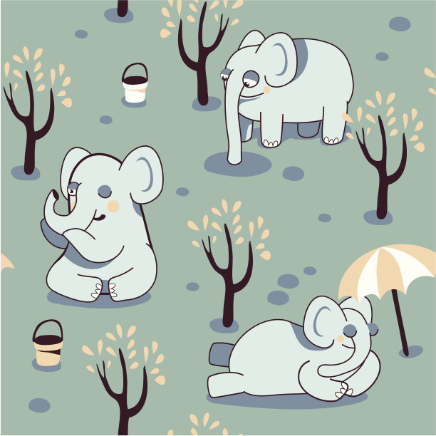 小象无缝图案