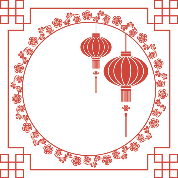 中国风中式中国结边框