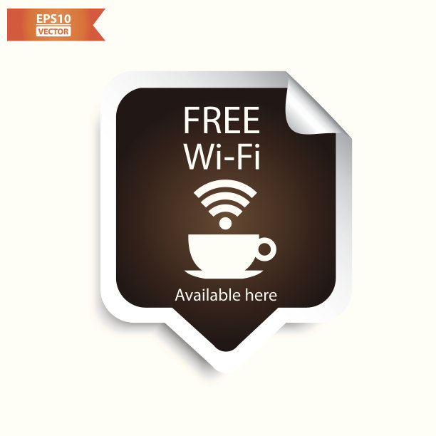 餐厅免费wifi信号标签