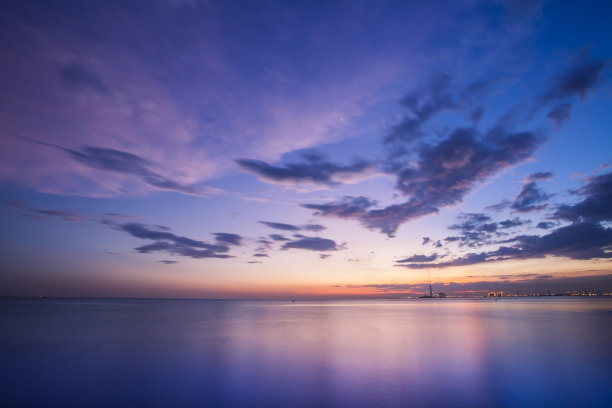 海平面的夕阳